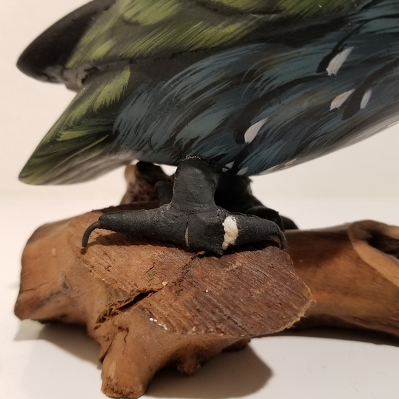 Handmade Wood Owl Figurine, Fork Art Primitive Wooden Owl Farmhouse Decor - Picture 10 of 10